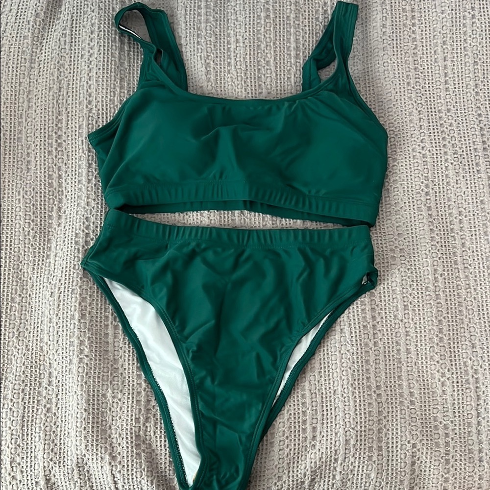 Emerald Green High Waisted Bikini Set